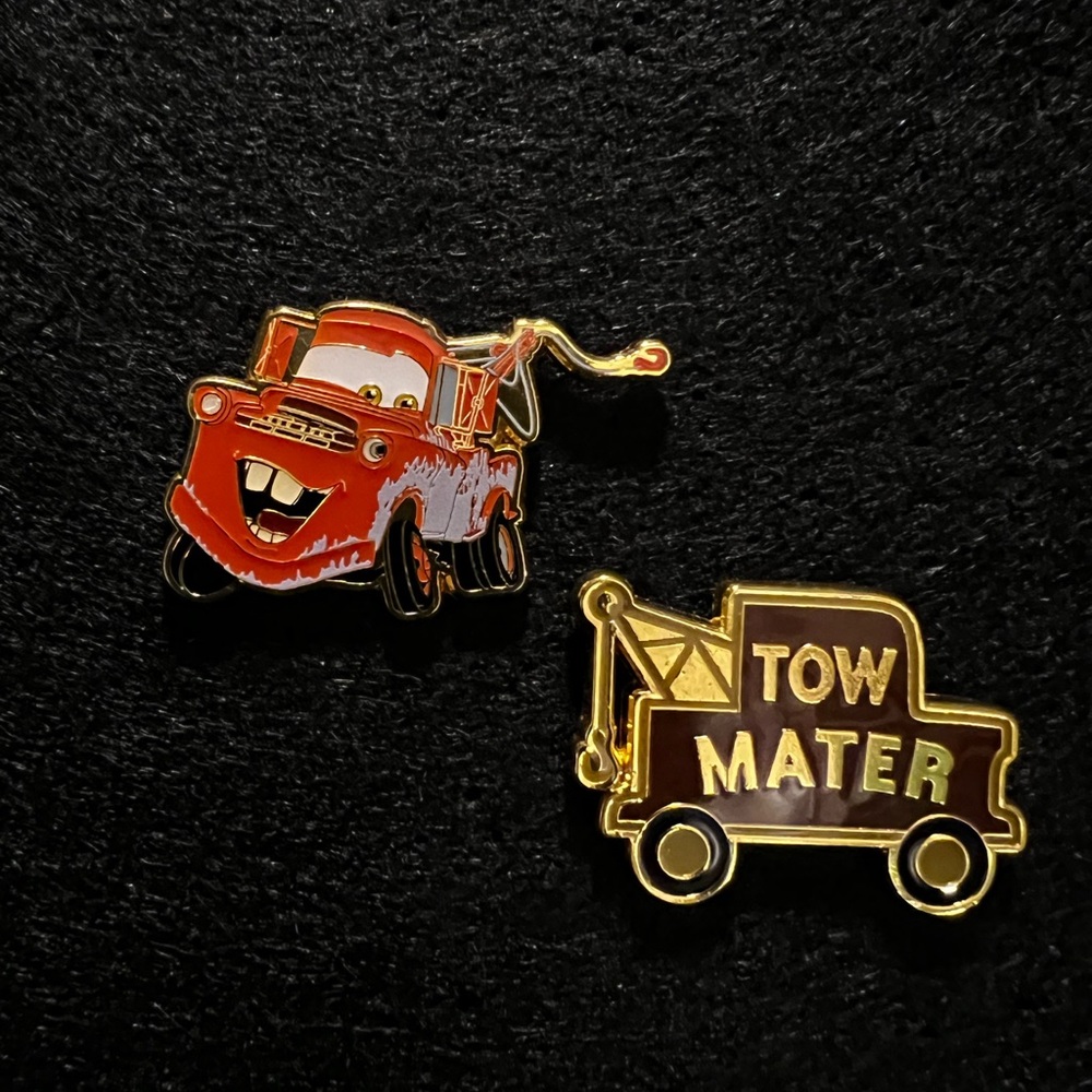 Loungefly Cars Tow Mater Pin Set - Red and Gold